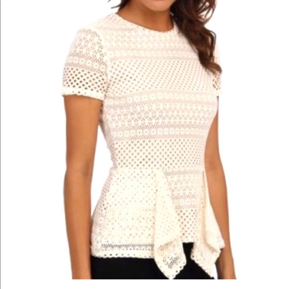 BCBGMAXAZRIA Black and Nude Blouse